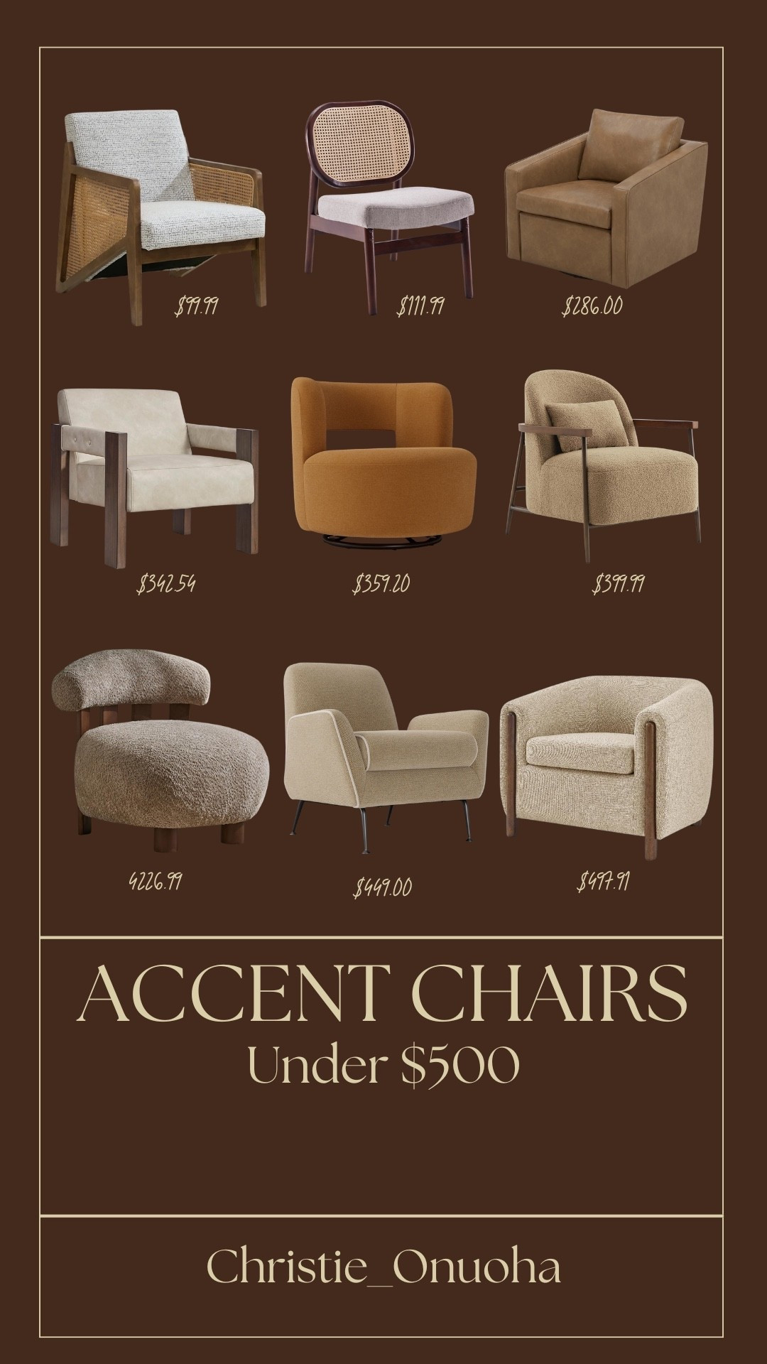Awesome chair finds under $500! Love finding budget friendly furniture 🤎 

#LTKHome