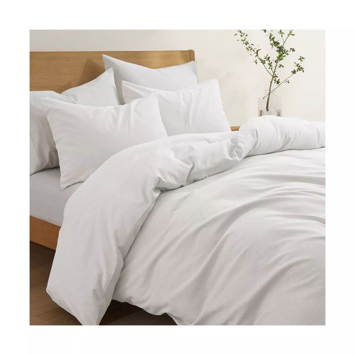 Peace Nest Solid Faux Linen Duvet Cover Set, Muted Ivory, King | Target