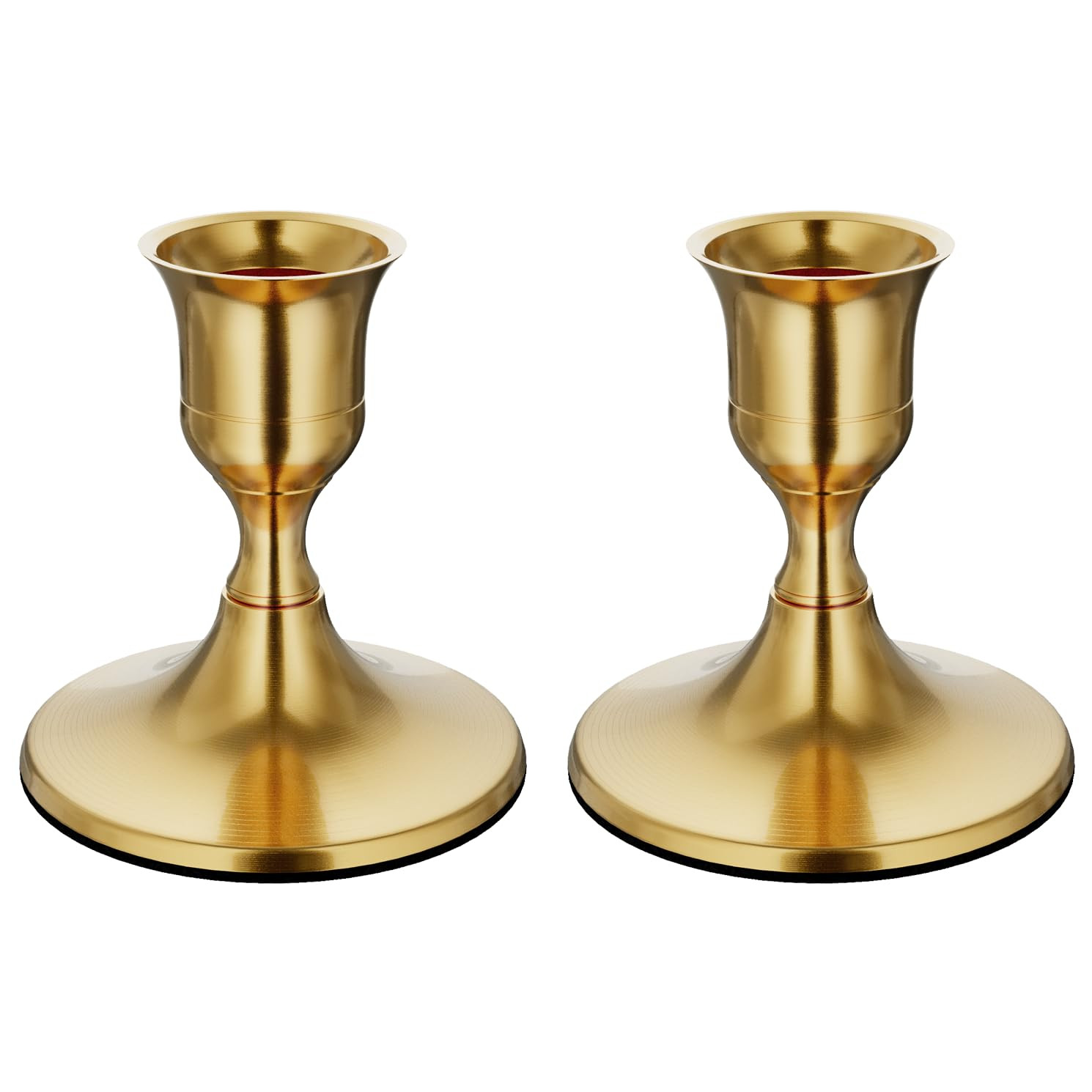 Brass Gold Taper Candle Holders Set of 2, Vintage Metal Candlestick Holders for Dinner Room Table... | Amazon (US)