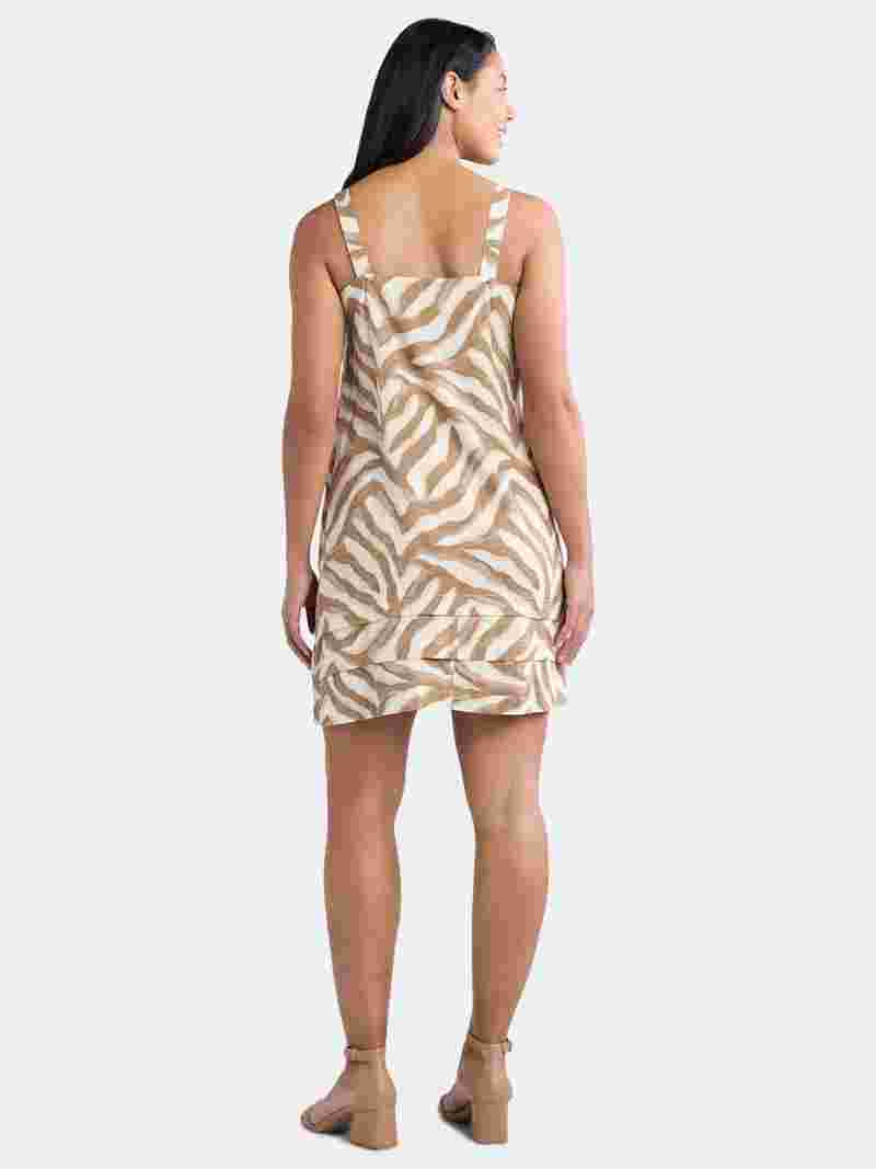 Time and Tru Women’s Linen Blend Mini Shift Dress, Sizes XS-XXXL | Walmart (US)