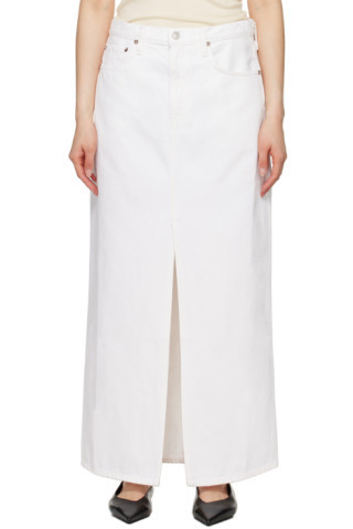 White Leif Denim Maxi Skirt | SSENSE