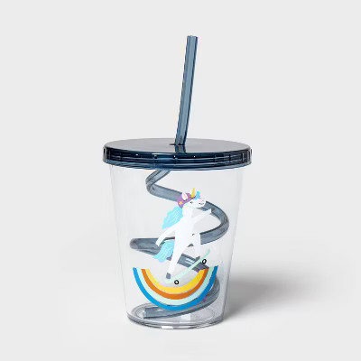 14oz Plastic Unicorn Swirly Straw Tumbler - Sun Squad™ | Target