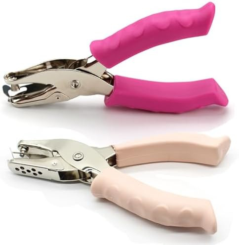 Single Hole Punch 1/4" and 1/8", 2 Pack Small Hole Puncher for Crafts, One Hole Paper Punch with ... | Amazon (US)
