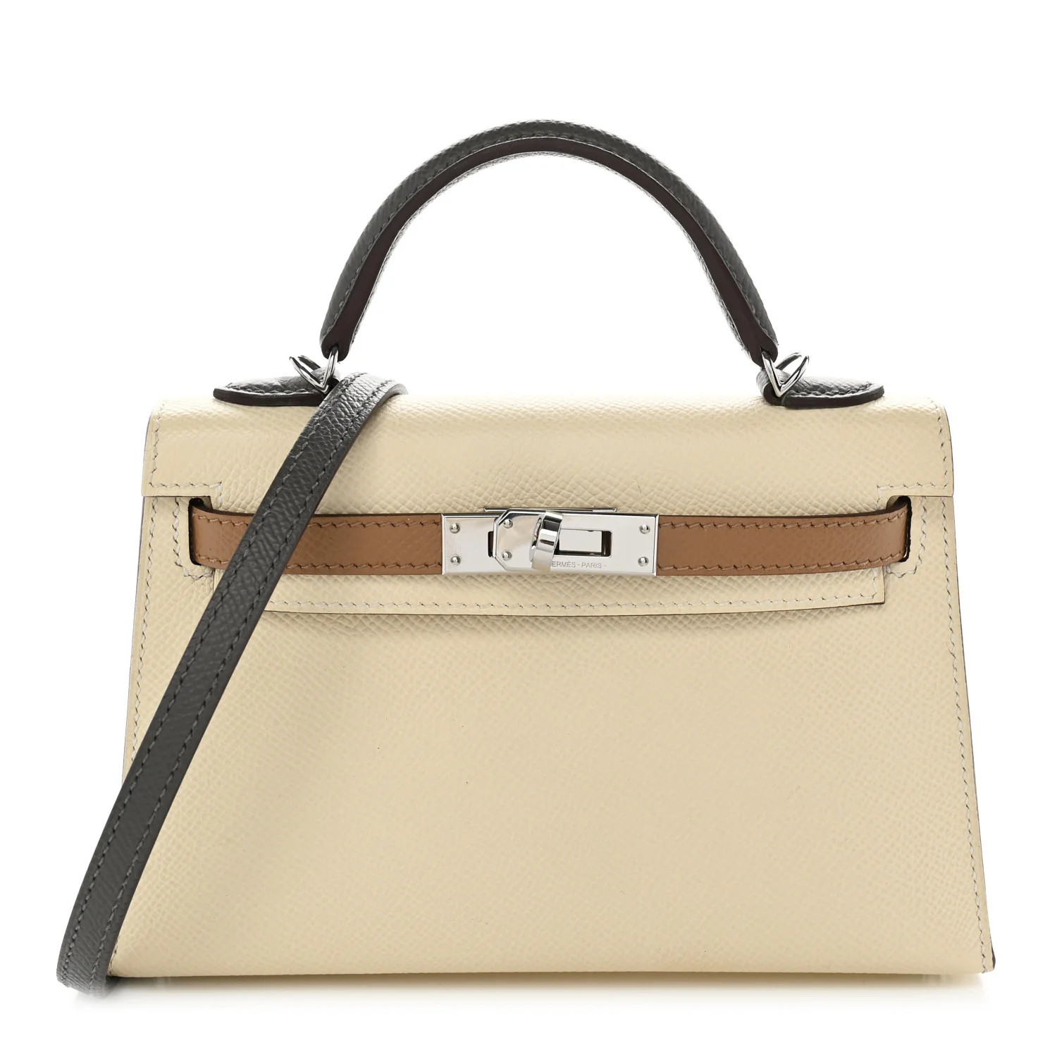 Hermes Epsom Tri-Color Mini Kelly Sellier 20 Craie Biscuit Gris Meyer 1942195 | FASHIONPHILE (US)