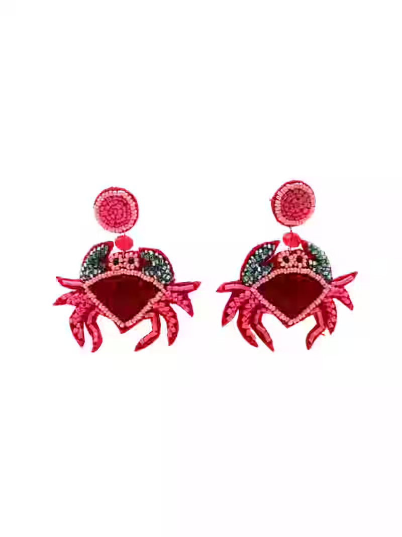Time and Tru Beaded Crab Earring, Pink, 1 Pair | Walmart (US)