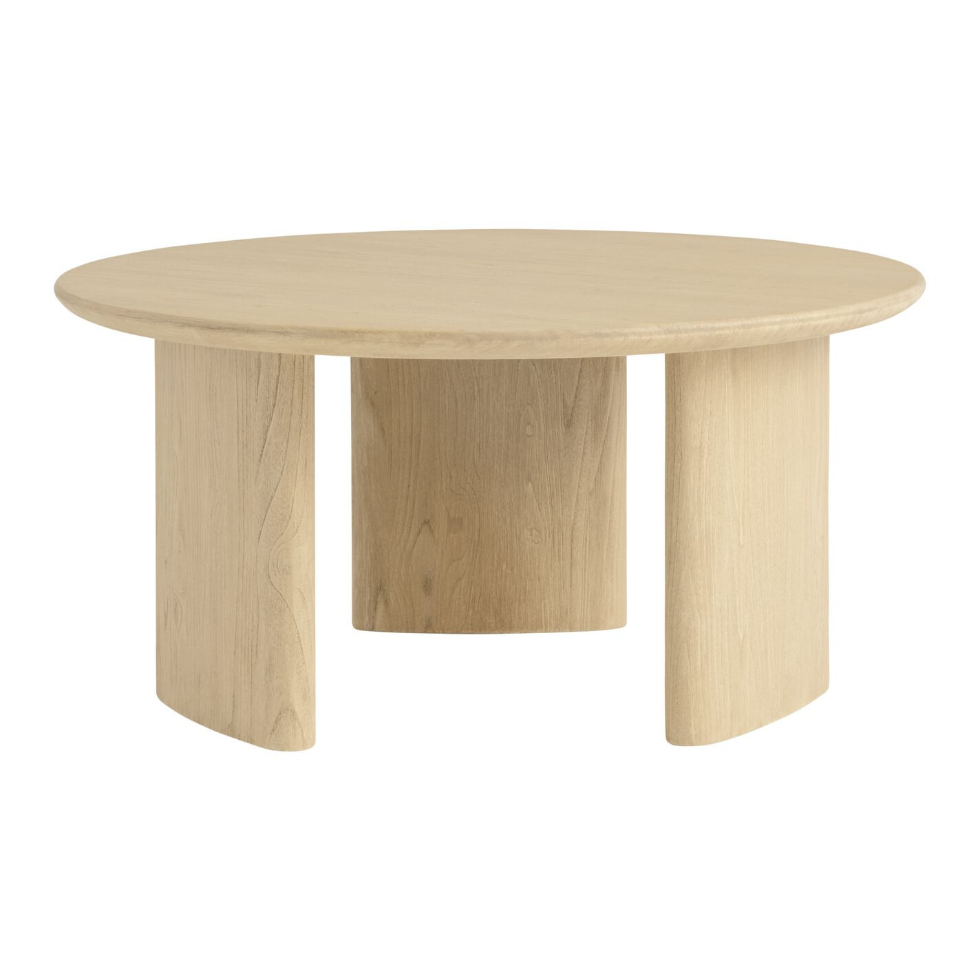 Zeke Round Brushed Wood Coffee Table | World Market