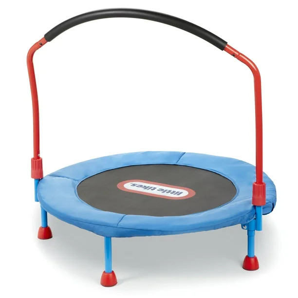 Little Tikes Easy Store 3-Foot Trampoline, with Hand Rail, Blue - Walmart.com | Walmart (US)
