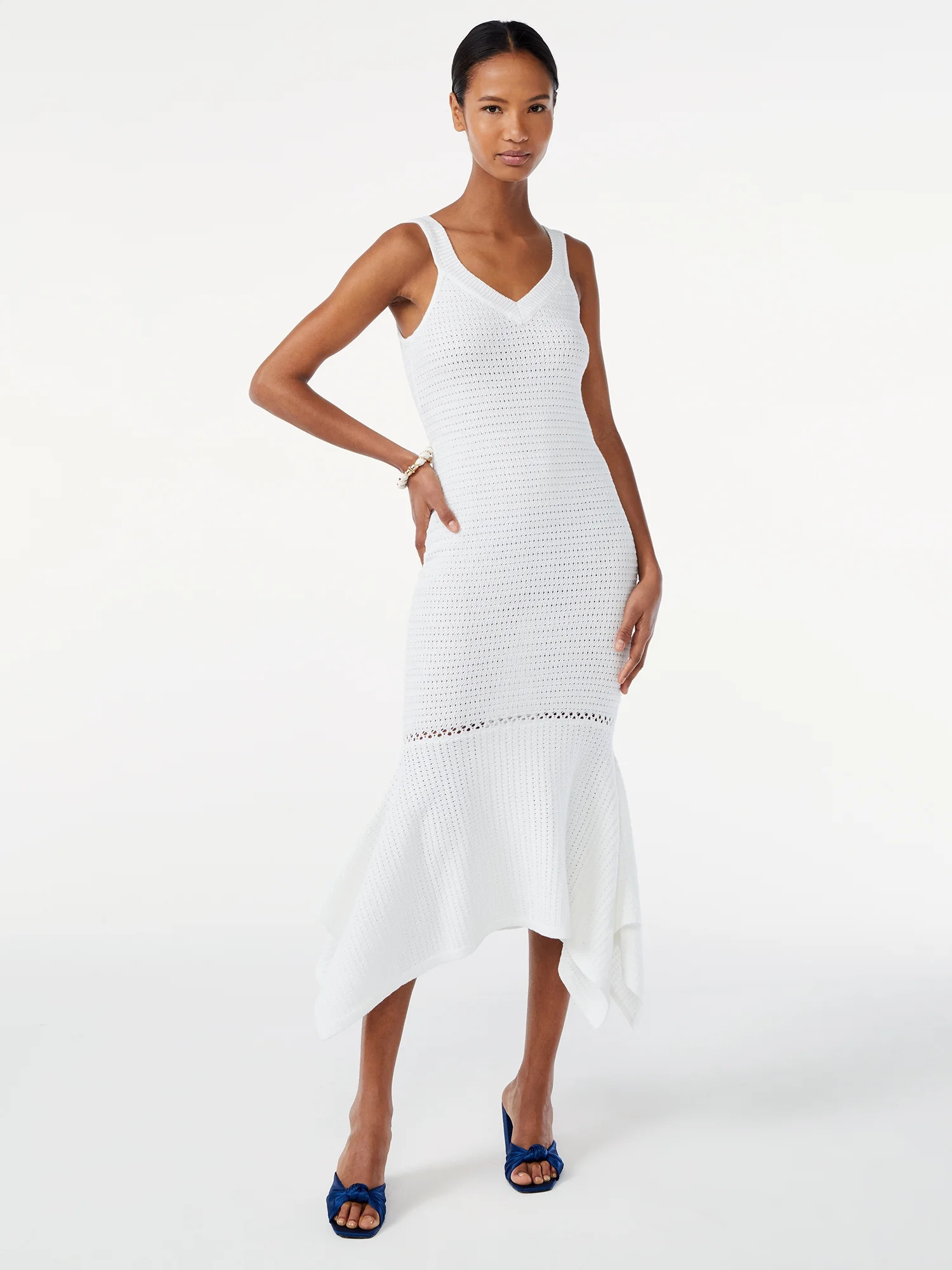 Scoop Women's Sleeveless Crochet Midi Dress - Walmart.com | Walmart (US)