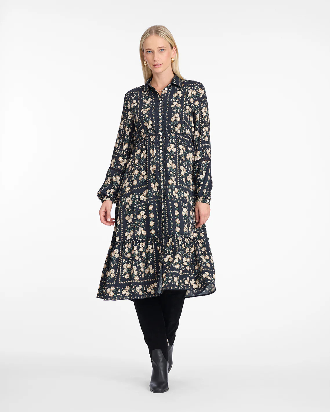 Beverly Midi Dress in Wallpaper Floral | Draper James (US)