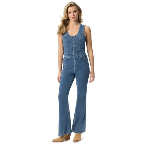 Jessica Simpson Womens Flare Leg V-Neck Sleeveless Jumpsuit Standard | Amazon (US)