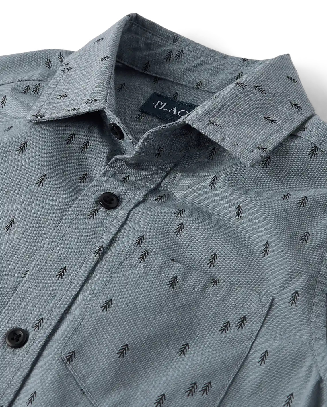 Boys Print Poplin Button Up Shirt - gray | The Children's Place
