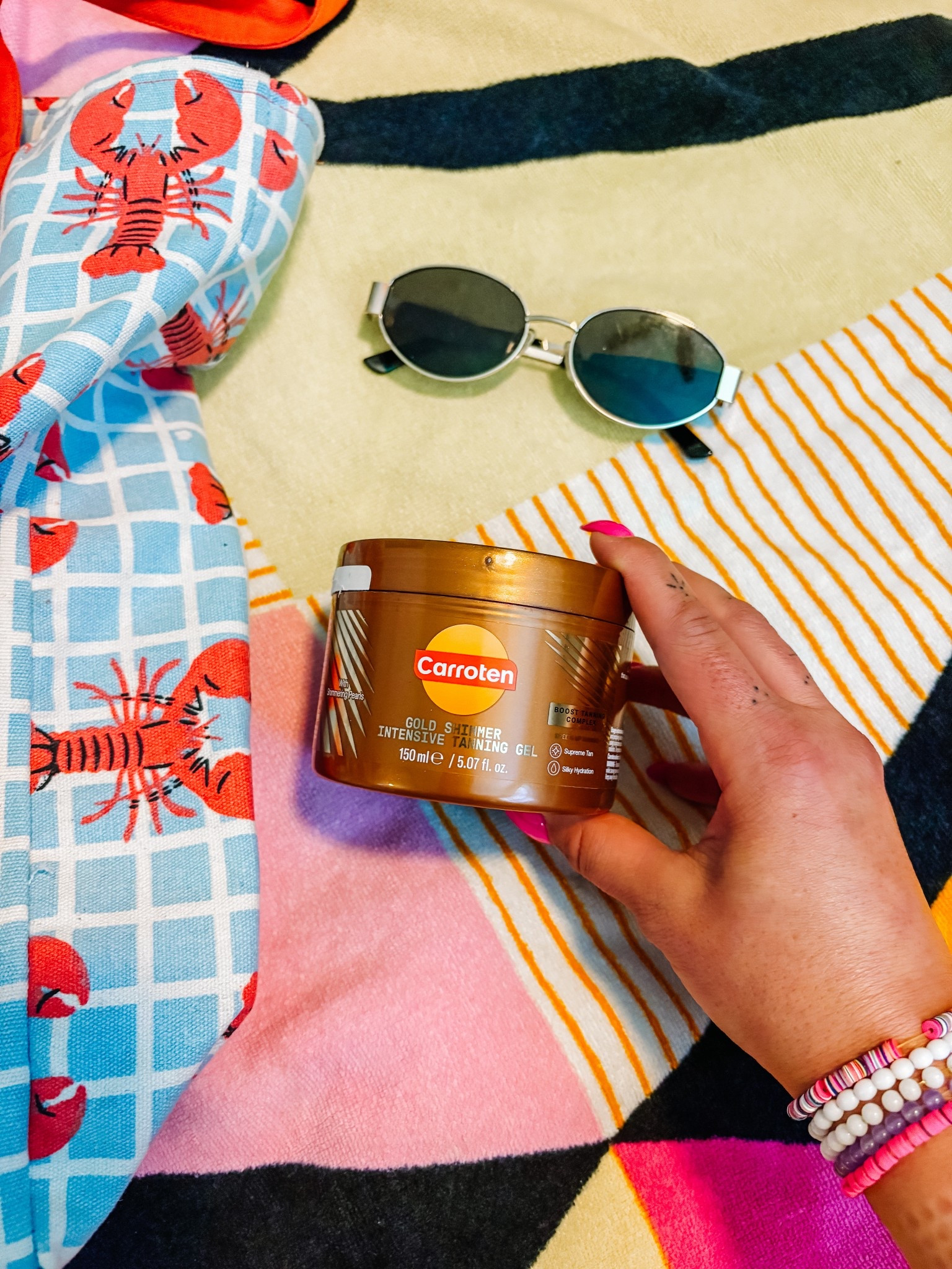 Summer must-haves!!

Carroten Gold Shimmer Intensive Tanning Gel | Browning Tan Accelerator | Non-Greasy, Water-Resistant with Carrot and Coconut Oil | Vitamin A & E For Moisture & Hydration | Made in Greece | 5 Fl Oz
On sale now!!

#LTKSaleAlert #LTKBeauty #LTKFindsUnder50