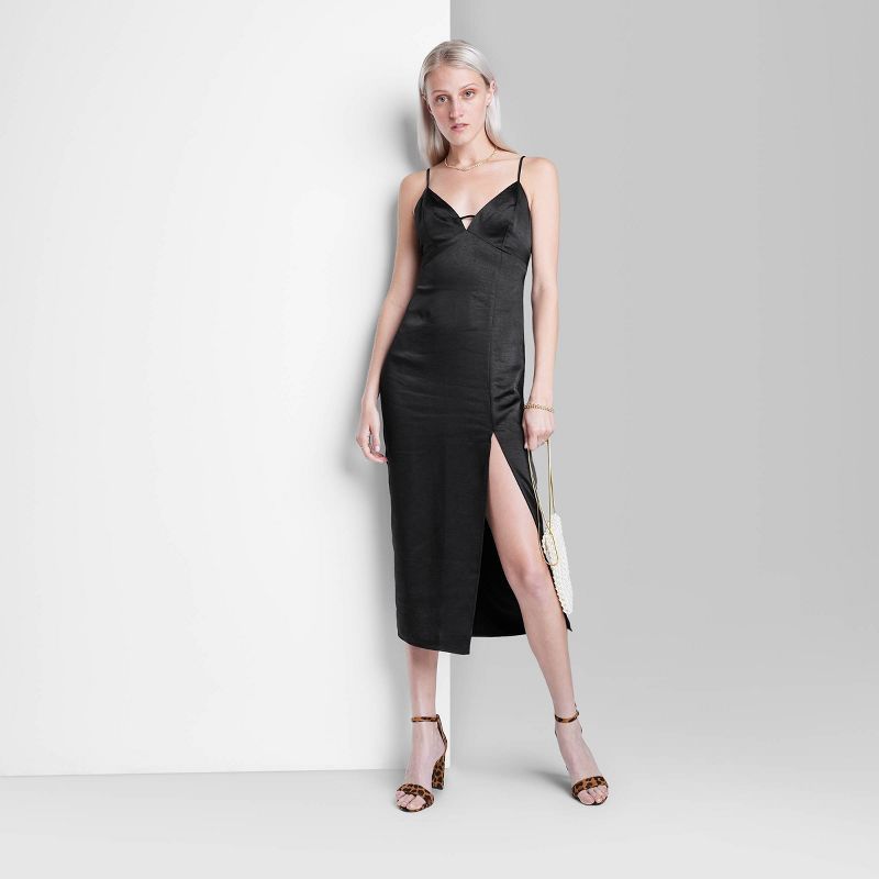 Women's Satin Slip Dress - Wild Fable™ Black M | Target