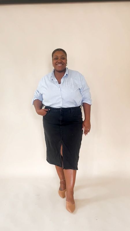 3 casual spring outfits, plus size friendly

Denim midi skirt, striped button down shirt, shirt dress, denim jacket, loose fit denim, mules, white sneakers, adidas gazelle

#LTKSeasonal #LTKplussize #LTKfindsunder50