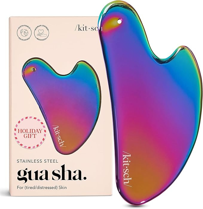 Kitsch Stainless Steel Gua Sha Facial Tools - Lymphatic Drainage Massager for Face & Chin, Jawlin... | Amazon (US)