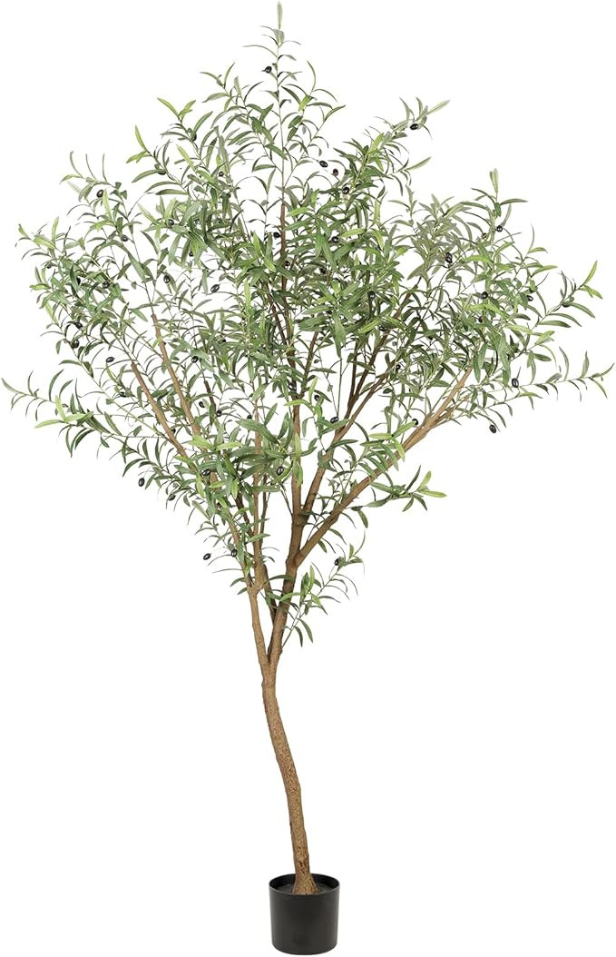 Realead Faux Olive Tree 7ft - Tall Olive Trees Artificial Indoor - Fake Potted Olive Silk Tree wi... | Amazon (US)