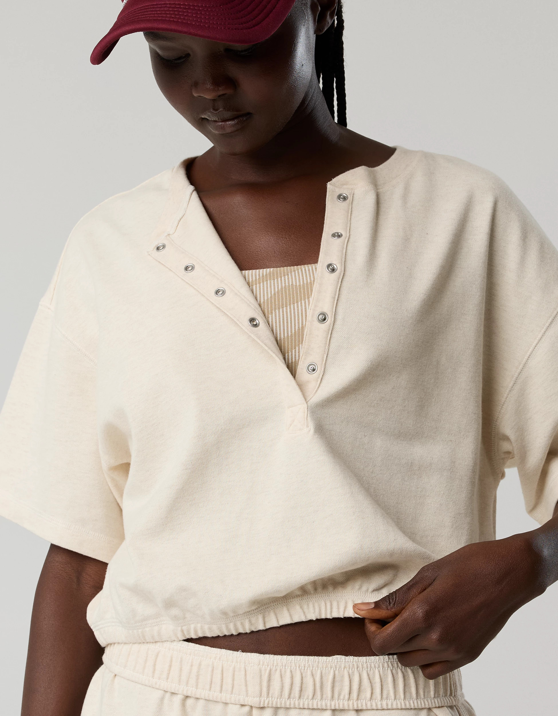 OFFLINE By Aerie Pique Henley Short Sleeve T-Shirt | Aerie