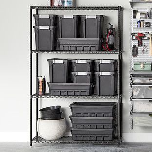 InterMetro Black 4-Shelf Starter Unit | The Container Store