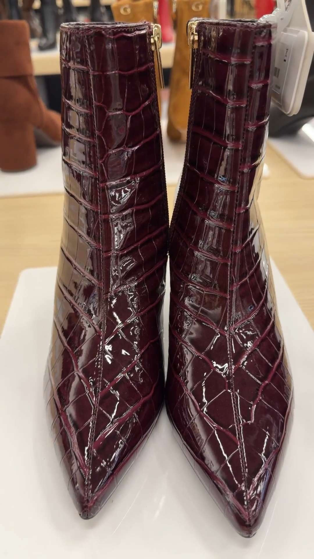 These wine-croc booties… giving luxe, giving holiday glam, giving ‘where did you get those?’ energy. 🍷✨

#LTKShoeFinds #HolidayStyle #LTKSale #WinterOutfits 

 #LTKGiftGuide #LTKHoliday #LTKFindsUnder100