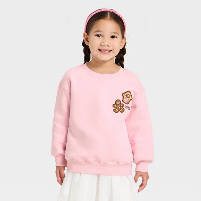 Toddler Girls' Fleece Cookie Tester Sweatshirt - Cat & Jack™ Pink 5T | Target