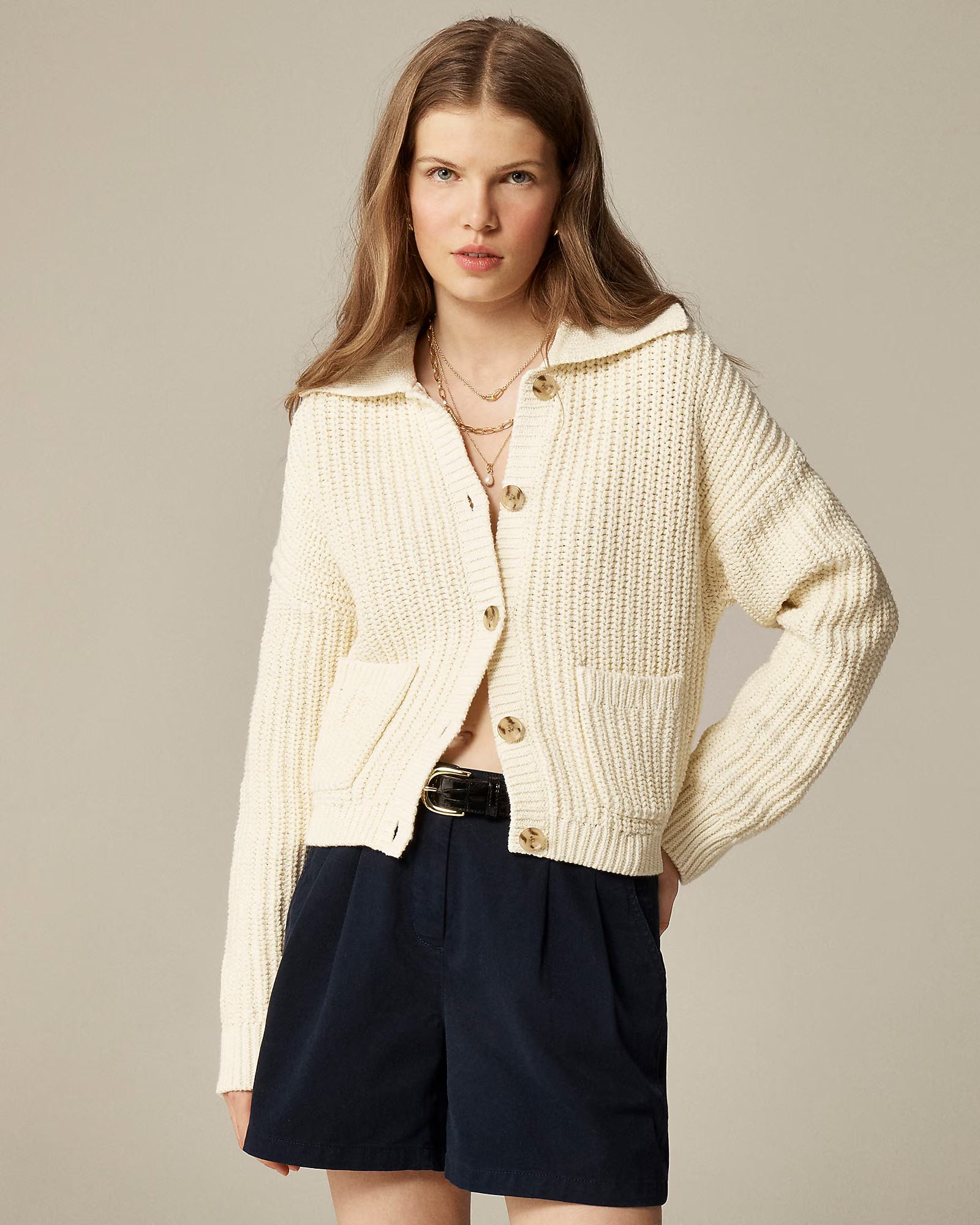 Collared crewneck cardigan | J. Crew US