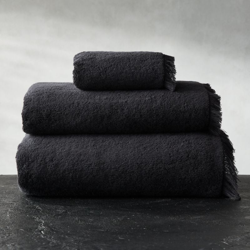 Kindred Organic Cotton Black Bath Towels | CB2 | CB2