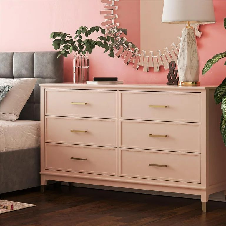 CosmoLiving by Cosmopolitan Westerleigh 6 Drawer Dresser, Pink | Walmart (US)