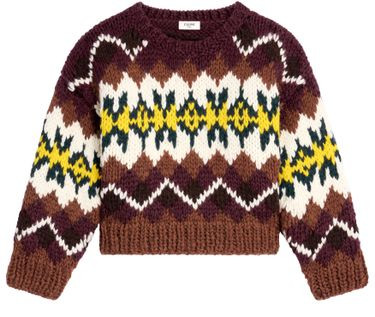 Crewneck sweater in fair isle wool - CELINE | 24S (APAC/EU)