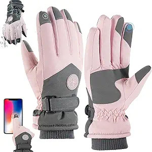 YHomU Waterproof Thermal Gloves for Women, Touchscreen Windproof Cold-Proof Gloves with Padded Pa... | Amazon (US)