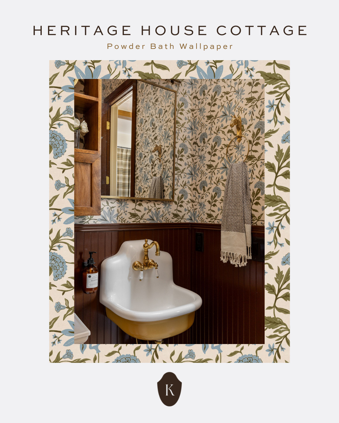 Floral wallpaper is my favorite way to add character to a powder bath, and this botanical print brings timeless cottage charm to a small bathroom. I love using powder room wallpaper to create a cozy, vintage-inspired space that still feels classic and elevated. 

 #LTKHome #LTKBaby