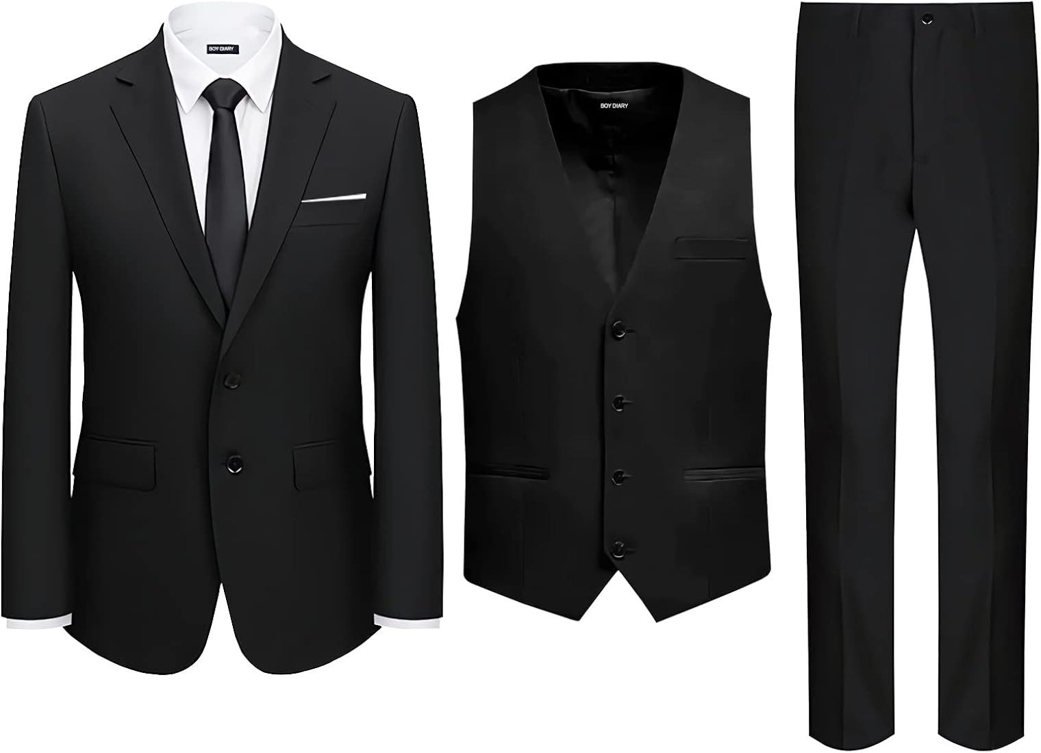 BOY DIARY Boys Suit 5 Piece, Formal Suits for Boys, Ring Bearer Outfit, Functional Pockets with A... | Amazon (US)