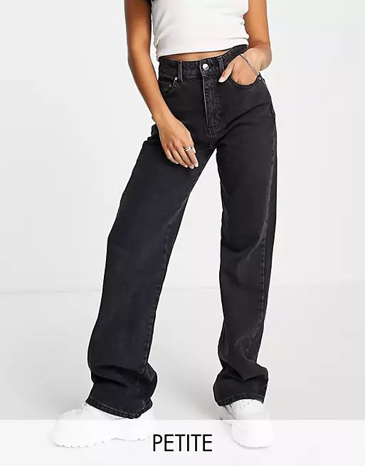 Stradivarius Petite 90s dad jean in black | ASOS (Global)