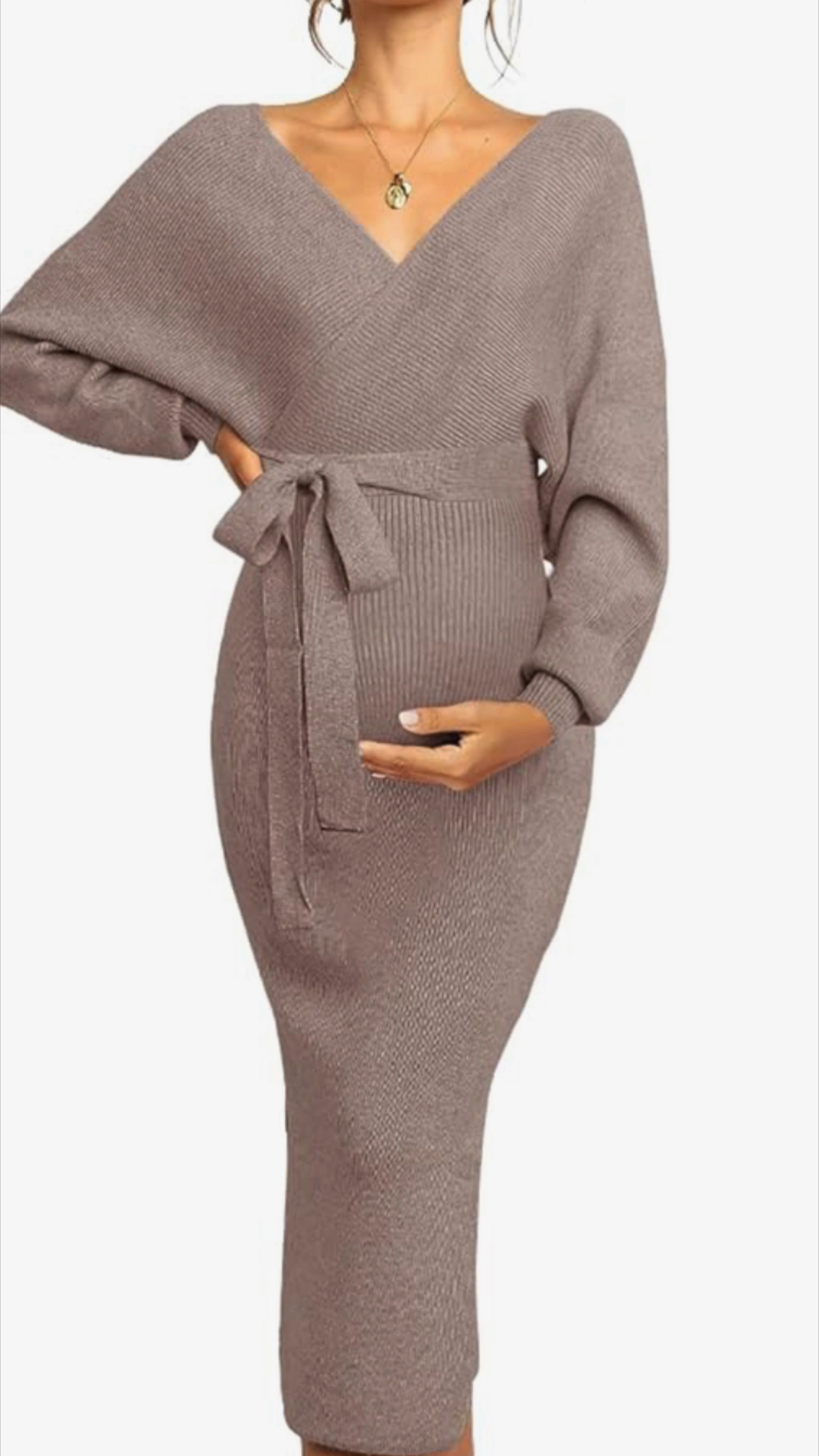 Warm stretchy long sleeve maternity pregnancy dresses for fall winter. Great for photo shoots, weddings, wedding guests, bridal showers, and engagement 

#LTKWedding #LTKFindsUnder100 #LTKBump