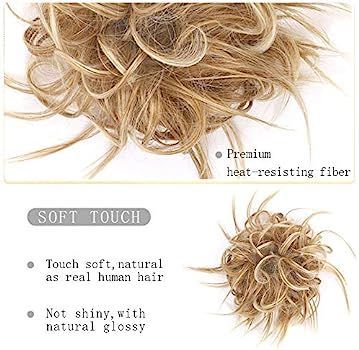 HMD Tousled Updo Messy Bun Hairpiece Hair Extension Ponytail With Elastic Rubber Band Updo Ponyta... | Amazon (US)