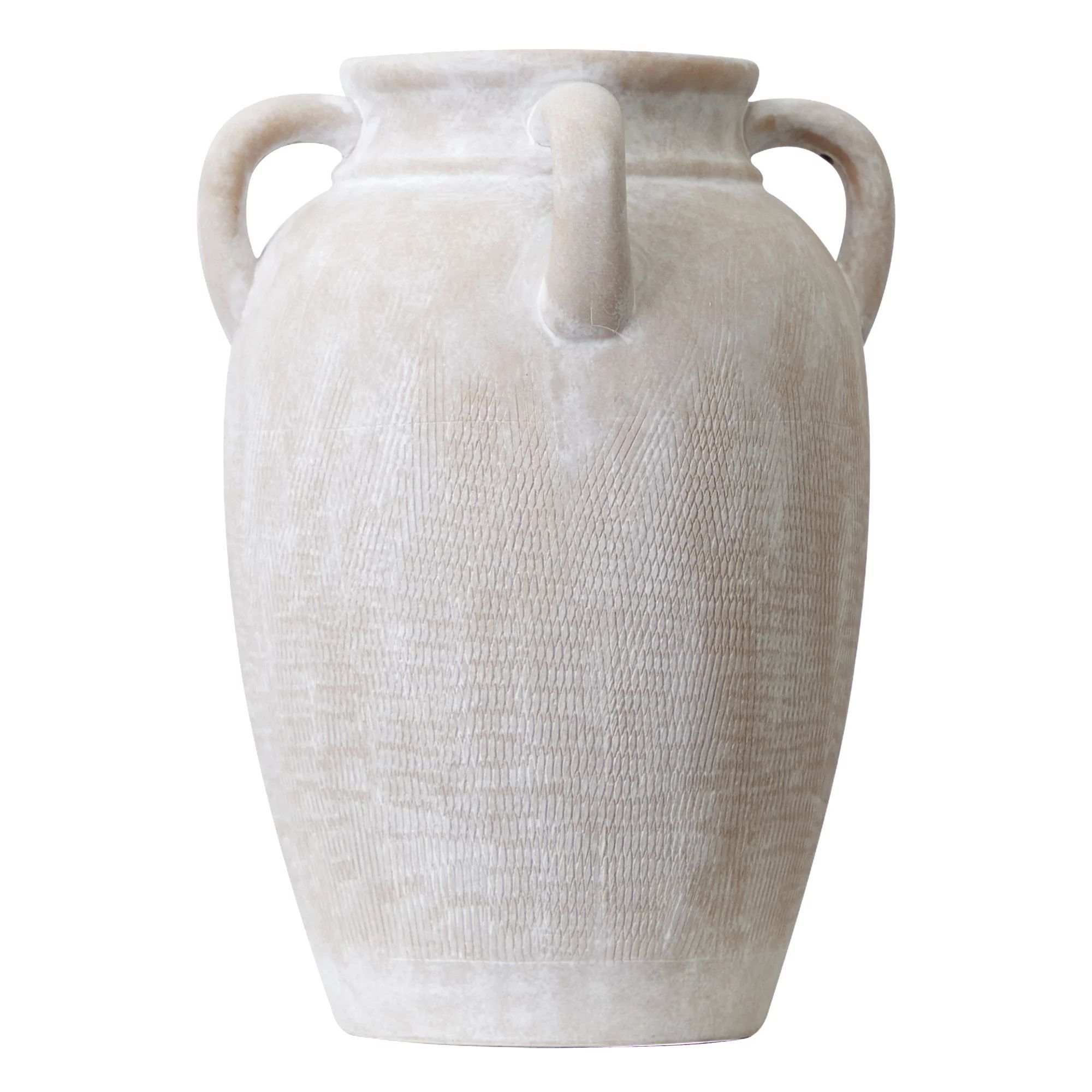 Mainstays 12" White Washed Textured Ceramic Vase | Walmart (US)