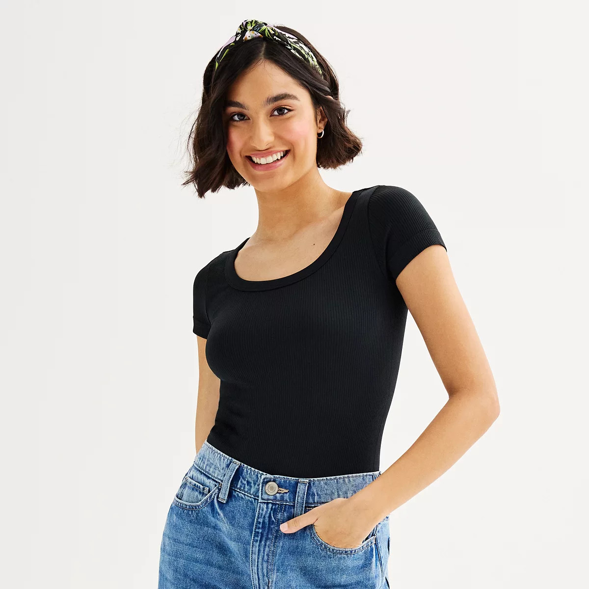 Juniors' SO® Seamless Rib Scoop Neck Bodysuit | Kohl's