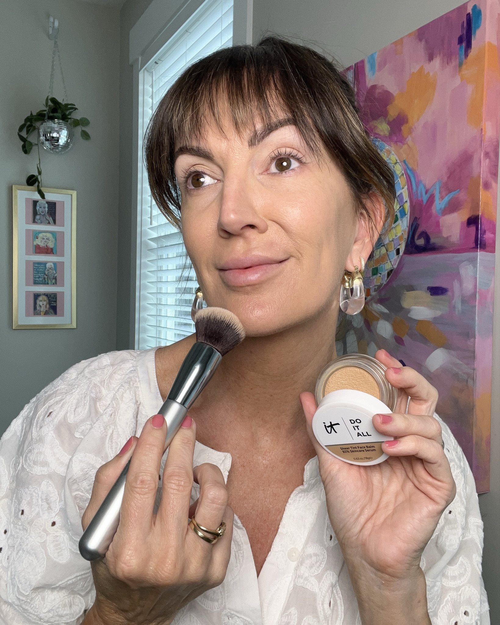 🆕 from it Cosmetics - do it all sheer tint face balm - and I’m OBSESSED. I Don’t say that word lightly. It’s 92% skincare and feels glorious and cool when applied. And gives the healthiest luminous glow and coverage. Wearing shade : light medium warm. Get the brush that goes with it for ease of use!! 

#LTKselfcare #LTKgrwm #LTKBeauty