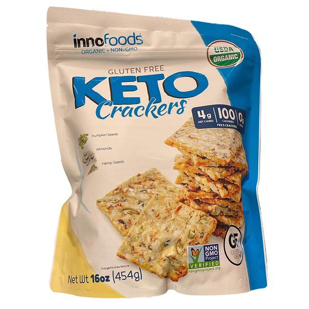 Innofoods Gluten Free Organic Keto Crackers, 16 Ounce - Walmart.com | Walmart (US)