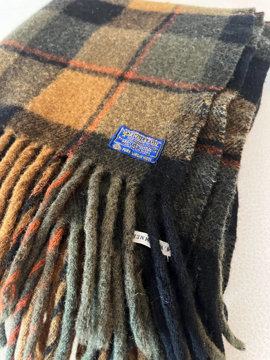 Pendleton 100% Virgin Wool Plaid Tartan Fringe Camp Blanket Throw 46”x60” USA | Etsy (US)