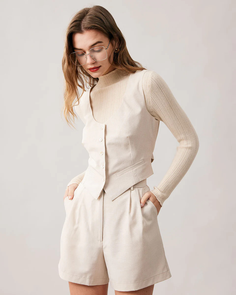 The Apricot High Waisted Wide Leg Shorts | rihoas.com