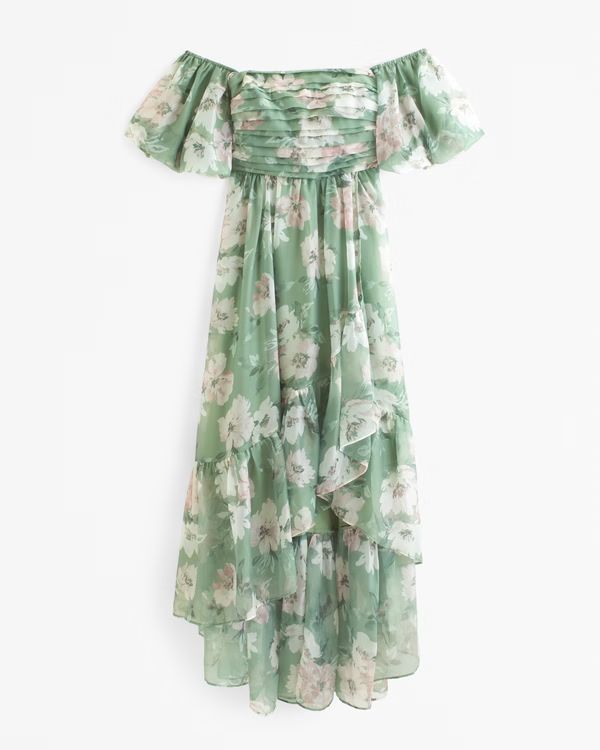 Emerson Off-The-Shoulder Drama Maxi Dress | Abercrombie & Fitch (US)