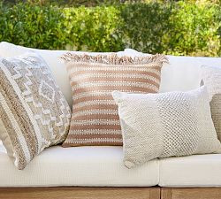 Delonee Handwoven Outdoor Lumbar Pillow | Pottery Barn (US)