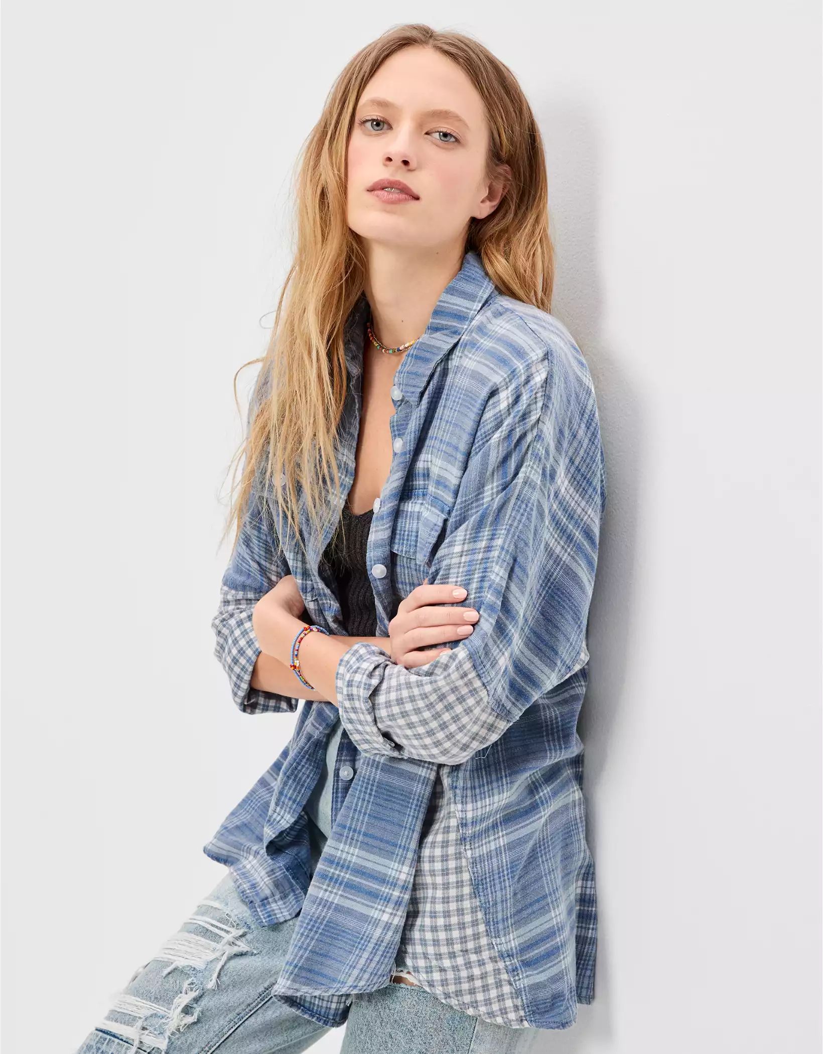 AE Go Big Beach Flannel Shirt | American Eagle Outfitters (US & CA)