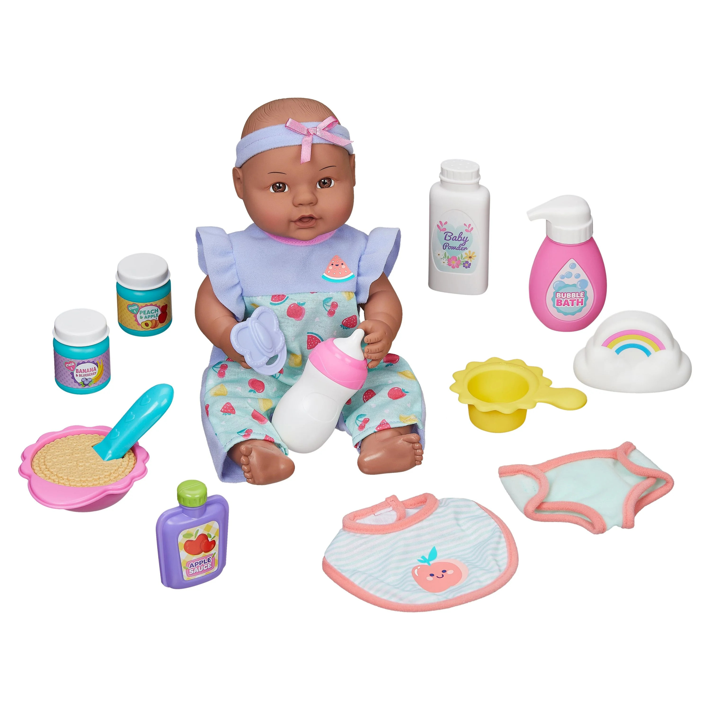 My Sweet Love 12.5 inch Play Time Fun, 16 Pieces Included, Dark Skin Tone, Brown Eyes | Walmart (US)