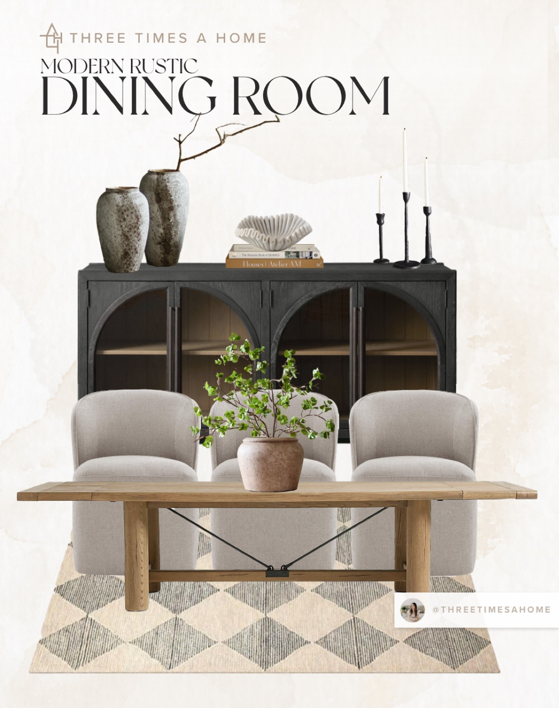 Modern rustic dining room moodboard 

#LTKhome