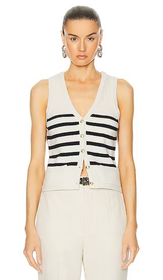 by Marianna Calanth Striped Vest in Cream & Black | Revolve Clothing (Global)