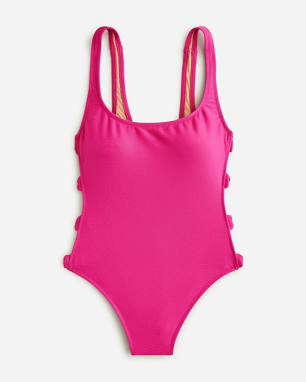 Ribbed side-bow one-piece swimsuit | J.Crew US