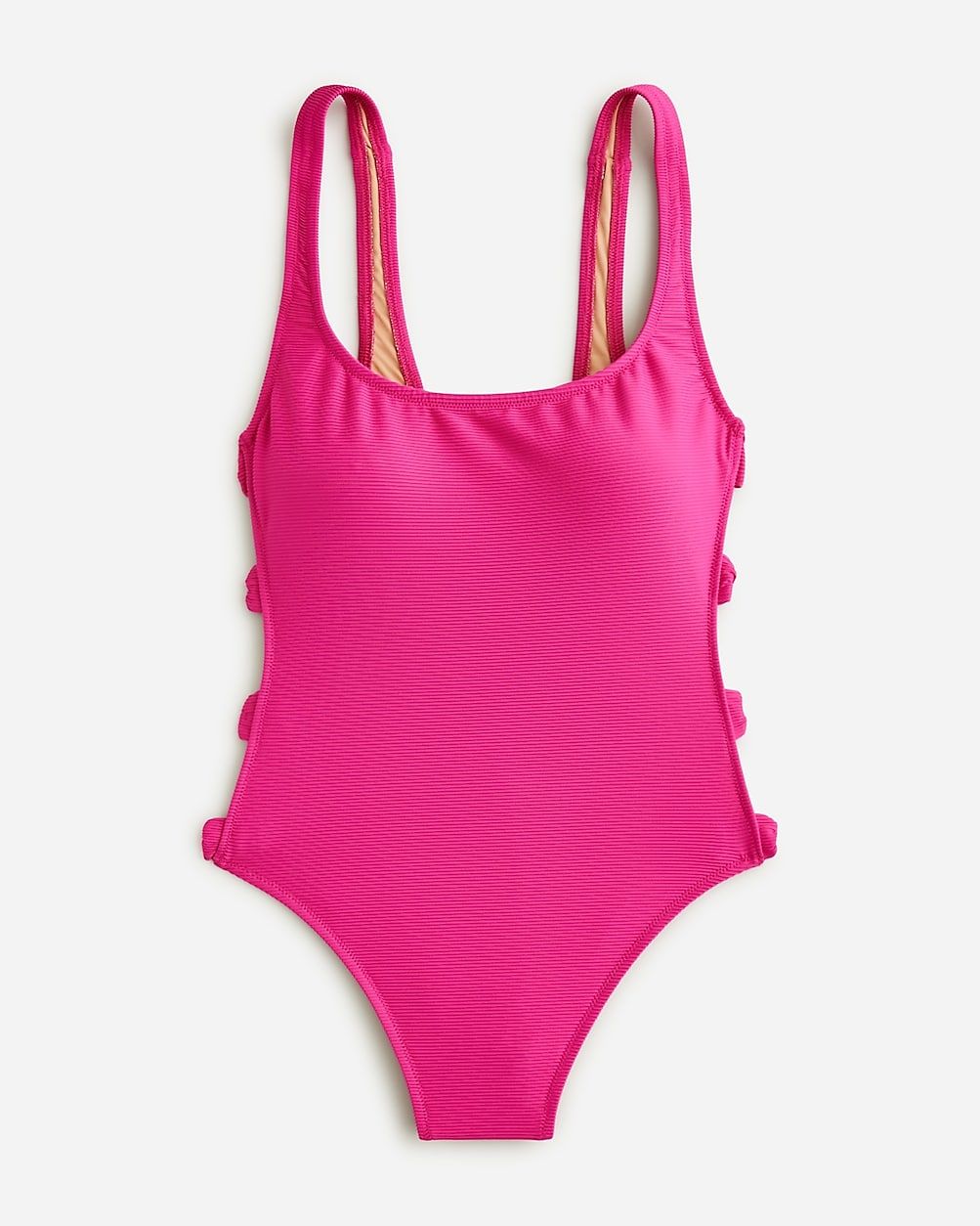 Ribbed side-bow one-piece swimsuit | J.Crew US