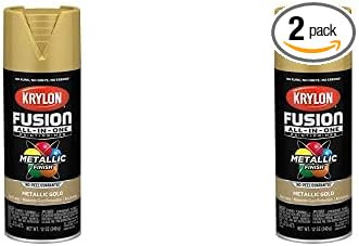 Krylon K02770007 Fusion All-In-One Spray Paint for Indoor/Outdoor Use, Metallic Gold 12 Ounces (P... | Amazon (US)