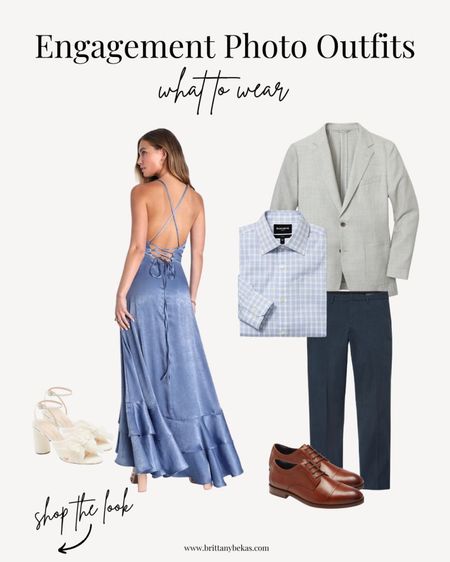 Not sure what to wear for engagement photos. Here is a blue satin dress styled with a look for men. This works great for summer engagement photos, beach engagement photos, city engagement photos. 

Men's sport coat/ blue maxi dress / engagement photo dress / engagement pictures / rehearsal dinner dress - blue bridesmaids dress / engagement photo outfits / engagement party dress / couple outfits 

#LTKFind #LTKwedding #LTKstyletip